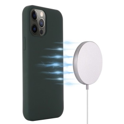 Apple iPhone 15 Pro "Shell" MagSafe cieta silikona (TPU) tumši zaļa apvalks | vacins.lv