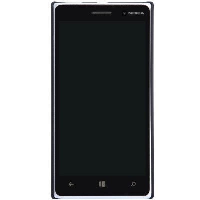 Nokia Lumia 830 Nillkin Frosted Shield melns plastmasas futrālis + ekrāna aizsargplēve / Vacins.lv