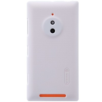 Nokia Lumia 830 Nillkin Frosted Shield balts plastmasas futrālis + ekrāna aizsargplēve / Vacins.lv