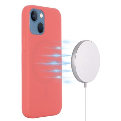Apple iPhone 14 "Shell" MagSafe твердый силиконовый (TPU) розовый чехол | Vacins.lv