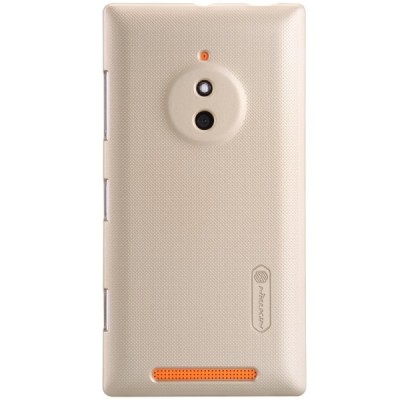 Nokia Lumia 830 Nillkin Frosted Shield zelts plastmasas futrālis + ekrāna aizsargplēve / Vacins.lv