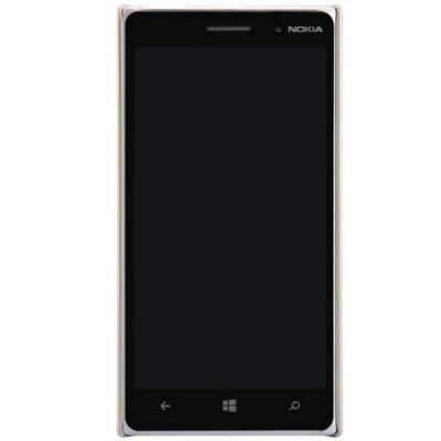 Nokia Lumia 830 Nillkin Frosted Shield zelts plastmasas futrālis + ekrāna aizsargplēve / Vacins.lv