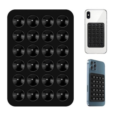 "Suction Pad" Mini universāls pielīmēts silikona piesūcekņa paklājiņš (turētājs) - melns | Vacins.lv