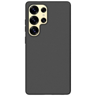 Samsung Galaxy S25 Ultra cieta silikona (TPU) melns apvalks | Vacins.lv