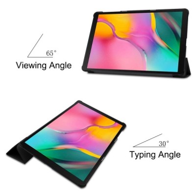 Samsung Galaxy Tab A 10.1 (2019) (T510, T515) черный кожаный чехол-книжка (складной) | Vacins.lv