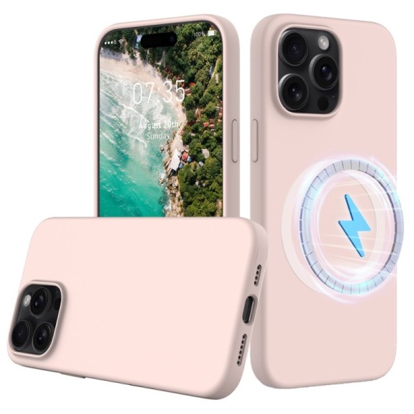 "Shell" MagSafe cieta silikona (TPU) apvalks - rozā (iPhone 16 Pro Max)