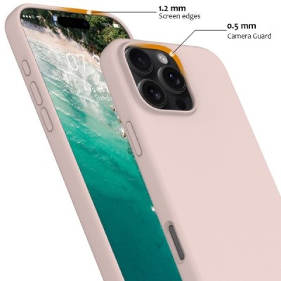 Apple iPhone 16 Pro Max "Shell" MagSafe cieta silikona (TPU) rozā apvalks | vacins.lv