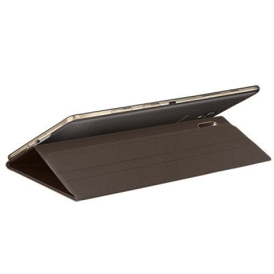 Originalus Samsung Galaxy Tab S 8.4 (T705, T700) Book Cover atverčiamas bronzinis odinis dėklas / Priedai.lt