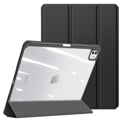 Apple iPad Pro 13 (2025) / 13 (2024) "Dux Ducis" Toby чёрный кожаный чехол - книжка с местом для стилуса | Vacins.lv