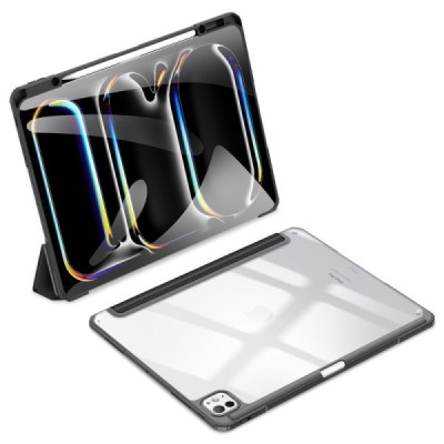 Apple iPad Pro 13 (2025) / 13 (2024) "Dux Ducis" Toby чёрный кожаный чехол - книжка с местом для стилуса | Vacins.lv