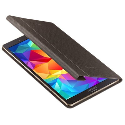 Originalus Samsung Galaxy Tab S 8.4 (T705, T700) Book Cover atverčiamas bronzinis odinis dėklas / Priedai.lt