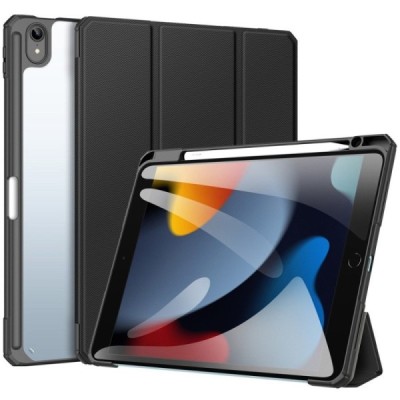 Apple iPad 10.9 2022 "Dux Ducis" Toby atvēramais melns maciņš - maks ar vietu, kur ielikt stylus | Vacins.lv