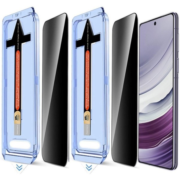 "Leyong" Tempered Glass черное защитное стекло (2 шт.) с рамкой - конфиденциальность (Galaxy S24+ / S25+)
