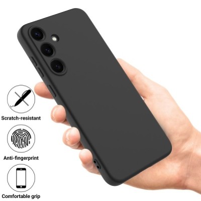 Samsung Galaxy S25+ "Shell" твердый (TPU) силиконовый чехол - чёрный | Vacins.lv