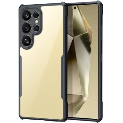 Samsung Galaxy S25 Ultra "XUNDD" dzidrs apmales melnā krāsā cieta silikona (TPU) akrils apvalks | Vacins.lv