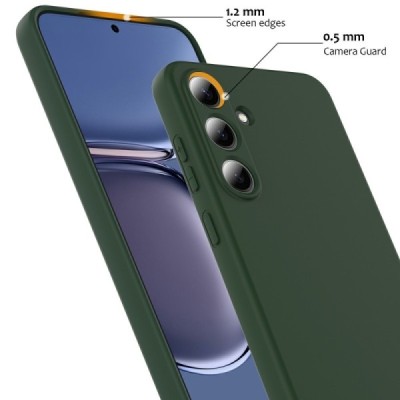 Samsung Galaxy S25 "Shell" MagSafe cieta silikona (TPU) tumši zaļa apvalks | vacins.lv