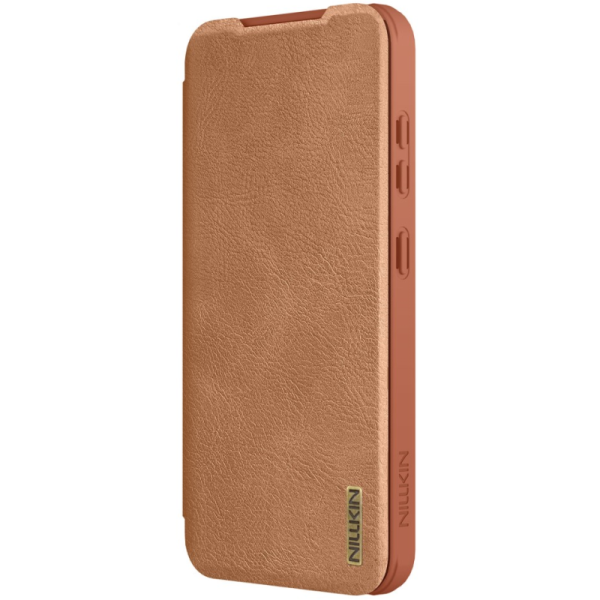 Чехол-книжка "Nillkin" Qin Pro - коричневый (Galaxy S25)