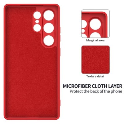 Samsung Galaxy S25 Ultra "Shell" cieta silikona (TPU) apvalks - sarkans | vacins.lv