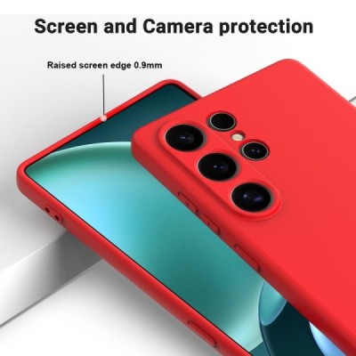 Samsung Galaxy S25 Ultra "Shell" cieta silikona (TPU) apvalks - sarkans | vacins.lv