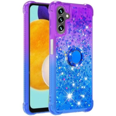 Samsung Galaxy A54 5G "Yibo" Shine Kickstand Ring cietā silikona (TPU) vāciņš - violets/zils | Vacins.lv