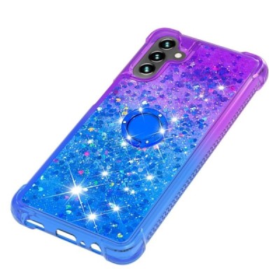 Samsung Galaxy A54 5G „Yibo“ Shine Kickstand Ring чехол из твердого силикона (TPU) - фиолетовый/синий | Vacins.lv