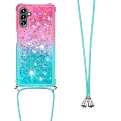 Samsung Galaxy A54 5G "Yibo" Shine Strap чехол из твердого силикона (TPU) - розовый/синий | Vacins.lv