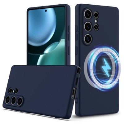 Samsung Galaxy S25 Ultra "Shell" MagSafe твердый силиконовый (TPU) тёмно-синий чехол | Vacins.lv