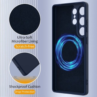 Samsung Galaxy S25 Ultra "Shell" MagSafe твердый силиконовый (TPU) тёмно-синий чехол | Vacins.lv