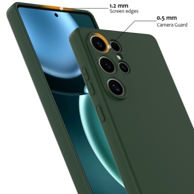 Samsung Galaxy S25 Ultra "Shell" MagSafe cieta silikona (TPU) tumši zaļa apvalks | vacins.lv