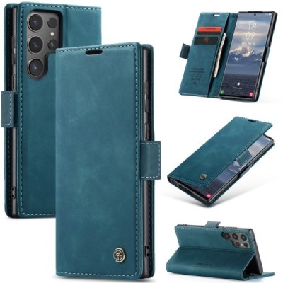 Samsung Galaxy S25 Ultra CaseMe Retro открываемый, зелёного цвета, кожаный чехол – книжка | Vacins.lv
