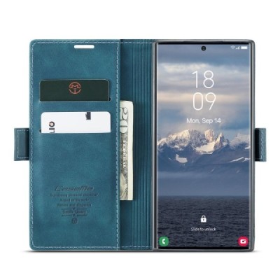 Samsung Galaxy S25 Ultra CaseMe Retro открываемый, зелёного цвета, кожаный чехол – книжка | Vacins.lv