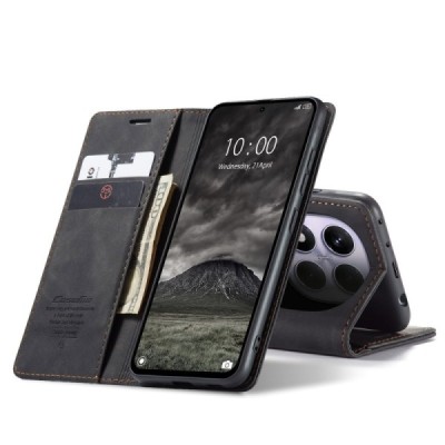 Xiaomi Redmi Note 14 Pro 4G CaseMe Retro открываемый, Чёрного цвета, кожаный чехол – книжка | Vacins.lv