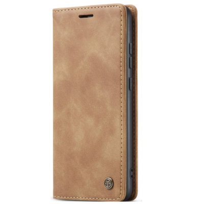 Xiaomi Redmi Note 14 Pro 4G CaseMe Retro solīds atvēramais ādas gaiši brūns maciņš - maks | Vacins.lv