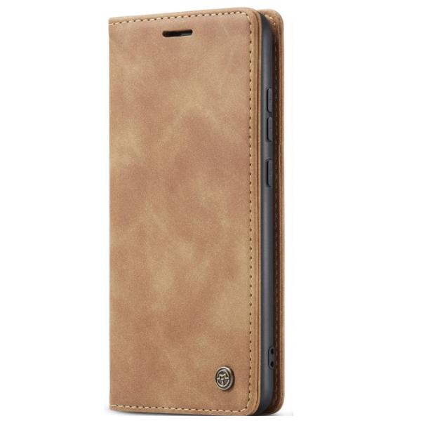 Кожиный чехол-книжка "CaseMe" Retro - светло-коричневый (Redmi Note 14 Pro 4G)