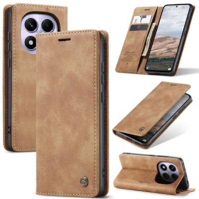 Xiaomi Redmi Note 14 Pro 4G CaseMe Retro открываемый, светло-коричневый, кожаный чехол – книжка | Vacins.lv