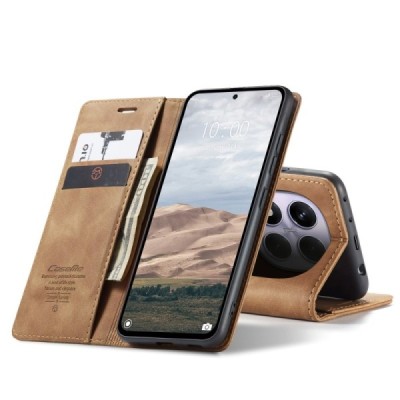 Xiaomi Redmi Note 14 Pro 4G CaseMe Retro открываемый, светло-коричневый, кожаный чехол – книжка | Vacins.lv