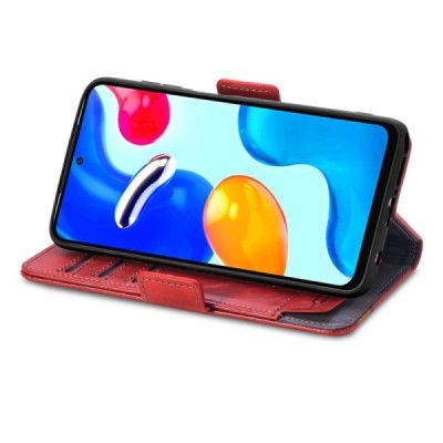 Xiaomi Redmi Note 11s 4G CASENEO открываемый красный кожаный чехол - книжка | Vacins.lv