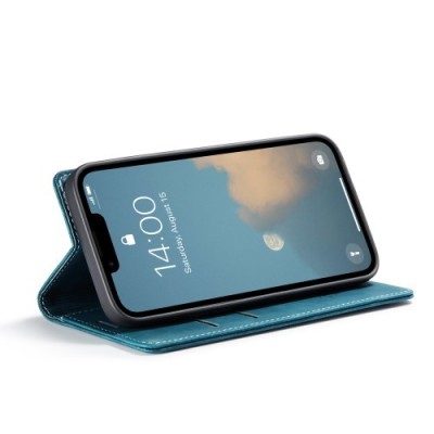 Кожиный чехол-книжка "CaseMe" Retro - зелёный (iPhone 17e / 16e)