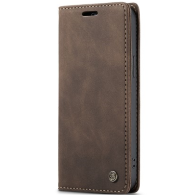 Кожиный чехол-книжка "CaseMe" Retro - коричневый (iPhone 17e / 16e)