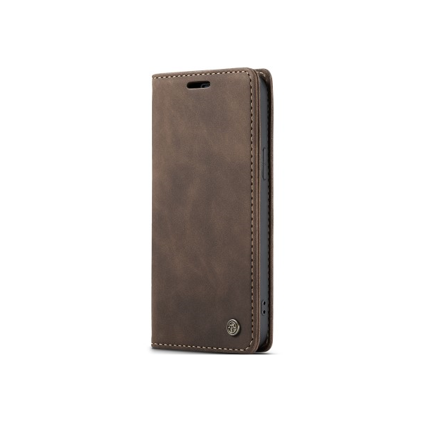 Кожиный чехол-книжка "CaseMe" Retro - коричневый (iPhone 17e / 16e)