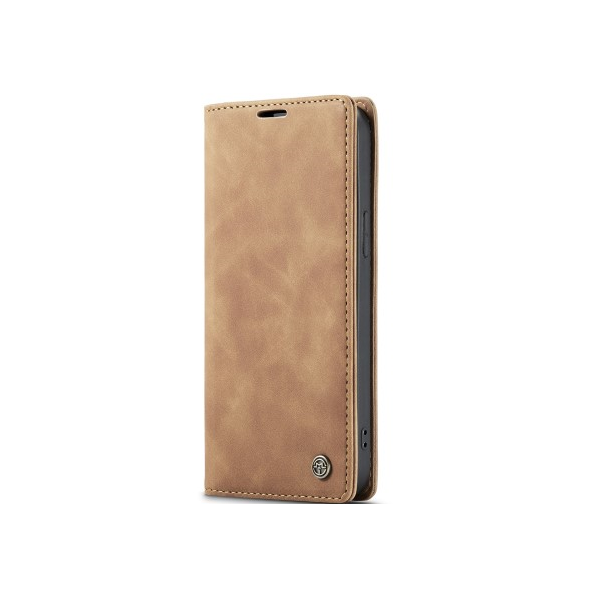 Кожиный чехол-книжка "CaseMe" Retro - светло-коричневый (iPhone 17e / 16e)