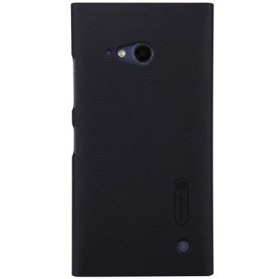 Nillkin Frosted Shield Nokia Lumia 730 (735) juodas plastikinis dėklas + apsauginė ekrano plėvelė / Priedai.lt