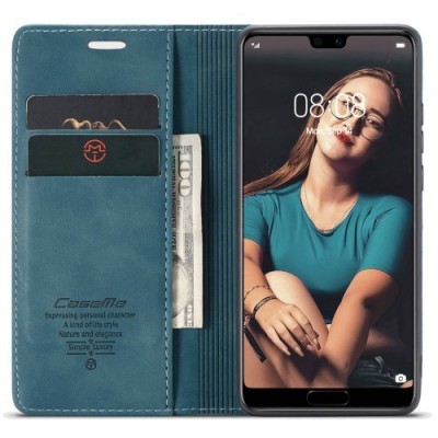Huawei P20 CaseMe Retro открываемый, зелёный, кожаный чехол – книжка | Vacins.lv