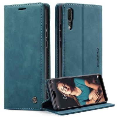 Huawei P20 CaseMe Retro открываемый, зелёный, кожаный чехол – книжка | Vacins.lv