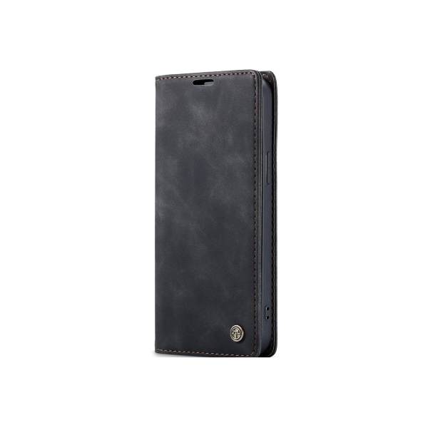 Кожиный чехол-книжка "CaseMe" Retro - чёрный (iPhone 17e / 16e)