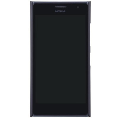 Nillkin Frosted Shield Nokia Lumia 730 (735) juodas plastikinis dėklas + apsauginė ekrano plėvelė / Priedai.lt