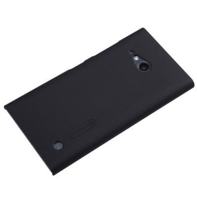 Nillkin Frosted Shield Nokia Lumia 730 (735) juodas plastikinis dėklas + apsauginė ekrano plėvelė / Priedai.lt