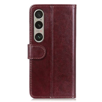 Sony Xperia 1 VI Binfen открываемый коричневый кожаный чехол - книжка | Vacins.lv