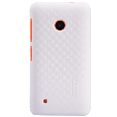 Nokia Lumia 530 Nillkin Frosted Shield balts plastmasas futrālis + ekrāna aizsargplēve / Vacins.lv
