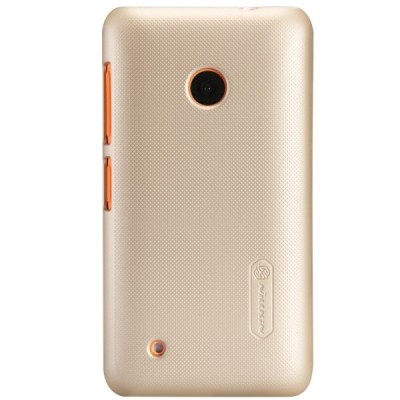Nokia Lumia 530 Nillkin Frosted Shield zelts plastmasas futrālis + ekrāna aizsargplēve / Vacins.lv